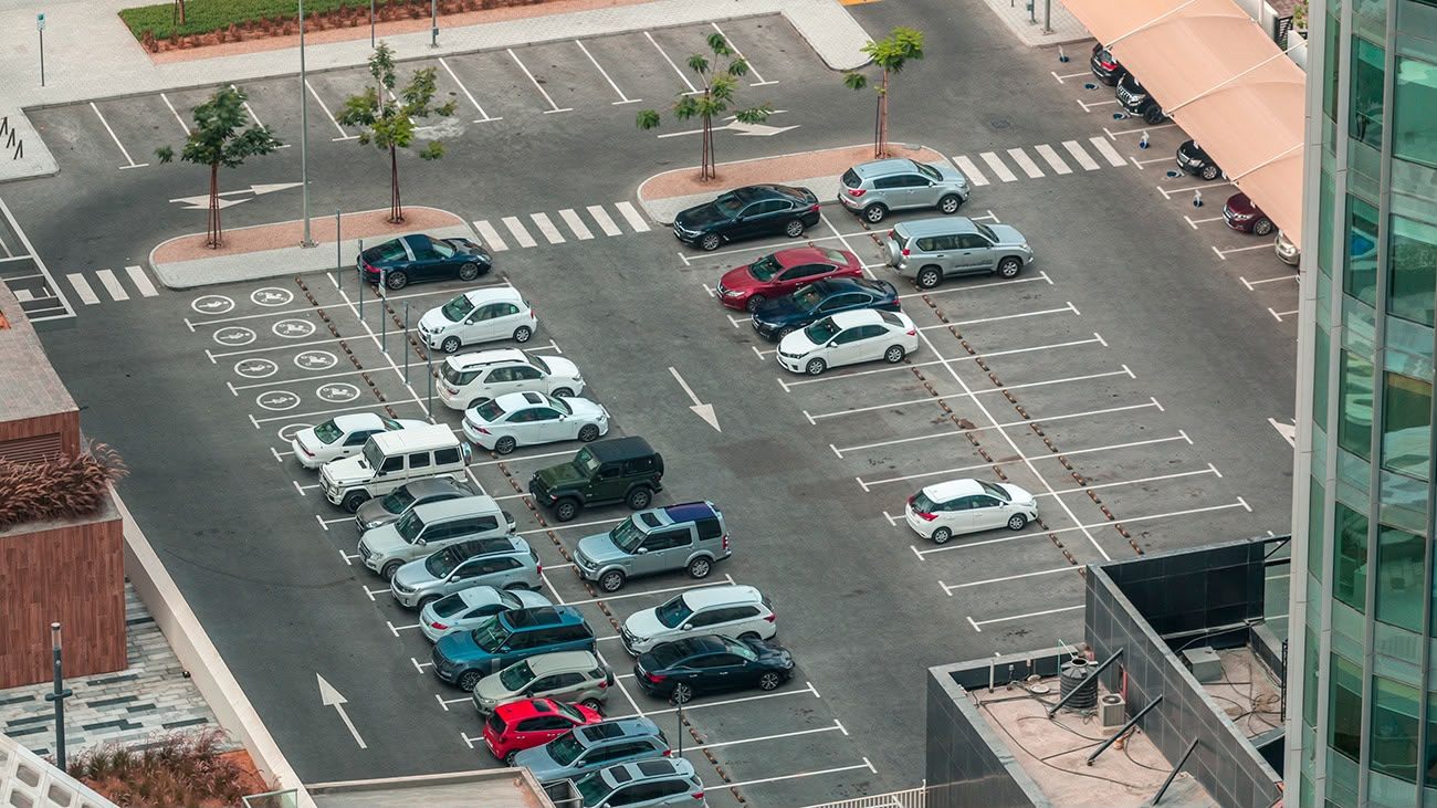 Parking lot aerial view